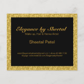 Elegante Schwarz-Gold-Töne Glitzer & Glitzern Flyer (Hinten)