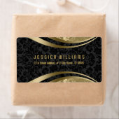 Elegante Schwarz-Gold-Töne Vintage Blumendüsterkat (Insitu)