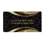 Elegante Schwarz-Gold-Töne Vintage Blumendüsterkat (Vorne)