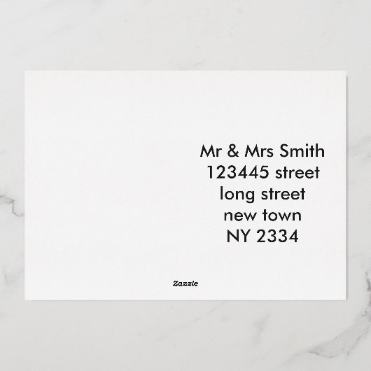 Elegante Schwarz-Gold-UAWG Hochzeit Akzeptanz Folieneinladung (Rückseite)