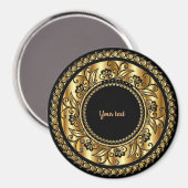 Elegante Schwarz-Gold-Vorlage Magnet (Vorderseite/Rückseite)