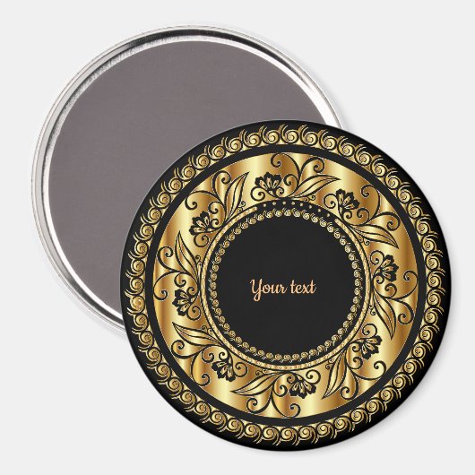 Elegante Schwarz-Gold-Vorlage Magnet (Vorderseite/Rückseite)