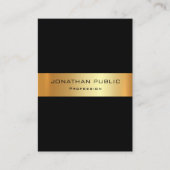 Elegante Schwarz-Gold-Vorlage moderne vertikale Visitenkarte (Vorderseite)