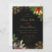 Elegante Schwarz & Gold Weihnachten Einladung (Vorderseite)