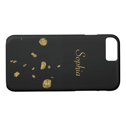 Elegante Schwarz-Gold-Winkel Case-Mate iPhone Hülle (Rückseite (Horizontal))