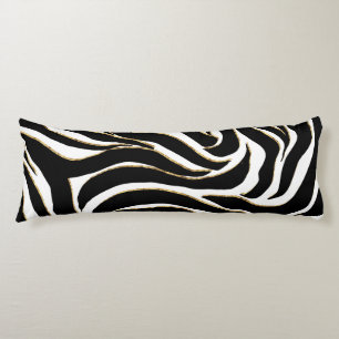 Elegante Schwarz-Gold-Zebra-White-Animal-Print Seitenschläferkissen
