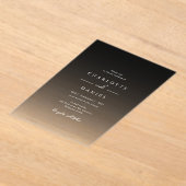 Elegante Schwarz Gradient Akryllische Hochzeit Acryleinladungen (Ablage )