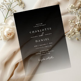 Elegante Schwarz Gradient Akryllische Hochzeit Acryleinladungen