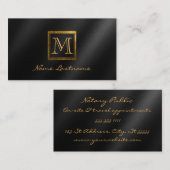 Elegante Schwarz Gradient Square Gold Monogram Not Visitenkarte (Vorne/Hinten)