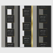 Elegante Schwarz-Grau-Streifen Typografie Hochzeit Geschenkpapier (Flach)