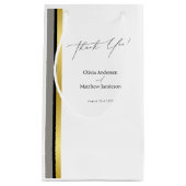 Elegante Schwarz-Grau-Streifen Typografie Hochzeit Kleine Geschenktüte (Vorderseite)