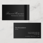 Elegante schwarz-graue Beerdigungskarten Visitenkarte (Vorne/Hinten)