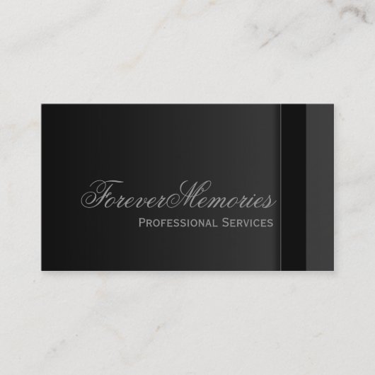 Elegante schwarz-graue Beerdigungskarten Visitenkarte (Vorderseite)