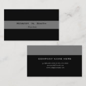 Elegante schwarz-graue einfache Visitenkarten. Visitenkarte (Vorne/Hinten)