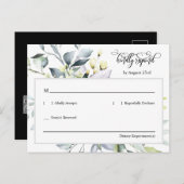 Elegante schwarz-grüne Blätter QR-Codeadressen-UAW Postkarte (Vorne/Hinten)