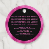 Elegante Schwarz-Heiß-Rosa-Folie Geschenkanhänger (Rückseite)