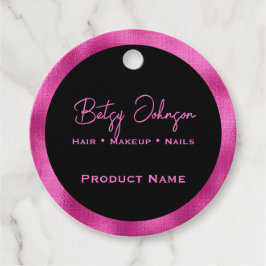 Elegante Schwarz-Heiß-Rosa-Folie Geschenkanhänger