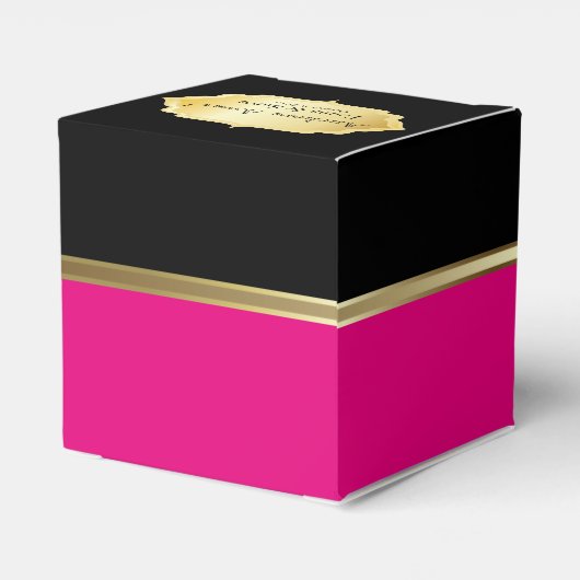 Elegante Schwarz-Heiß-Rosa-Gefälligkeitsbox Geschenkschachtel (Rückseite)