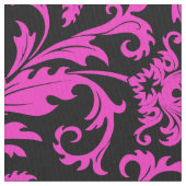 Elegante Schwarz-Hot-Rosa-Damaskus Stoff (Nahaufnahme)