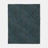 Elegante Schwarz-Leopard-Tierausdruck auf Aquamari Fleecedecke (Vorderseite)
