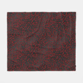 Elegante Schwarz-Leopard-Tierdrucke auf dunkelrot Fleecedecke (Vorderseite (Horizontal))