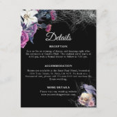 Elegante Schwarz Lila Gothic Bläserskulptur Hochze Begleitkarte (Vorderseite)