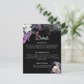 Elegante Schwarz Lila Gothic Bläserskulptur Hochze Begleitkarte (Stehend Vorderseite)