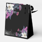 Elegante Schwarz Lila Gothic Bläserskulptur Hochze Geschenkschachtel (Rückseite)