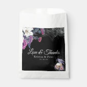Elegante Schwarz Lila Gothic Bläserskulptur Hochze Geschenktütchen (Vorderseite)