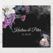 Elegante Schwarz Lila Gothic Bläserskulptur Hochze Schaumweinetikett (Einzelnes Label)