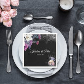 Elegante Schwarz Lila Gothic Bläserskulptur Hochze Serviette