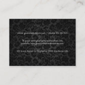 Elegante Schwarz/Metallisches Silber Vintage Damas Visitenkarte (Rückseite)