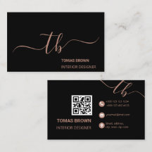 Elegante Schwarz-Monogramm-Initialen mit minimaler