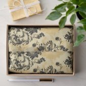 Elegante Schwarz-Orange-Dekoupage Seidenpapier (Geschenk)