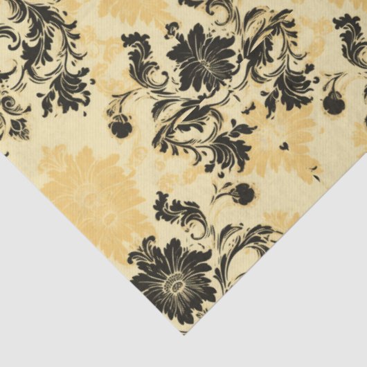 Elegante Schwarz-Orange-Dekoupage Seidenpapier (Ausschnitt)