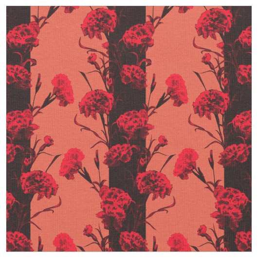 Elegante schwarz-orangefarbene Streifen Carnation Stoff (Nahaufnahme)
