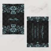 Elegante Schwarz-Pastellblau-Wirbel Visitenkarte (Vorne/Hinten)