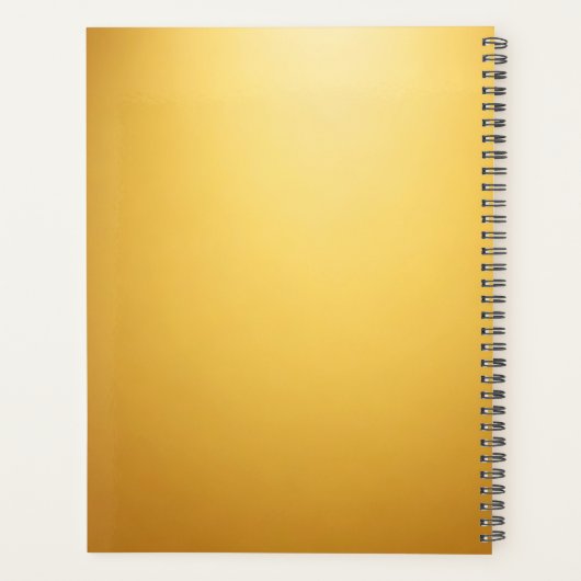 Elegante Schwarz-Personalisierte Monogramm-Initial Planer (Rückseite)