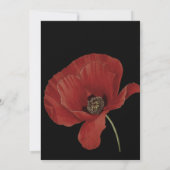 Elegante Schwarz-Poppy-Hochzeit speichern Sie das  Save The Date (Rückseite)