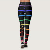 Elegante Schwarz-Rainbow-Farben Leggings (Rückseite)