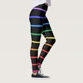 Elegante Schwarz-Rainbow-Farben Leggings (Rechts)