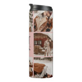 Elegante Schwarz-Rosa-Monogramm-FotoCollage Thermosbecher (Nach rechts gedreht)