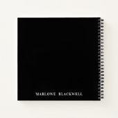 Elegante Schwarz-Rosa-Monogramm-Kalligraphie Notizblock (Rückseite)