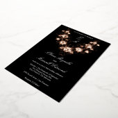 Elegante Schwarz-Rose-Hochzeit Folieneinladung (Gedreht)