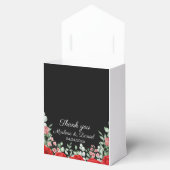 Elegante Schwarz-Rot-Blütenhochzeit Geschenkschachtel (Geöffnet)