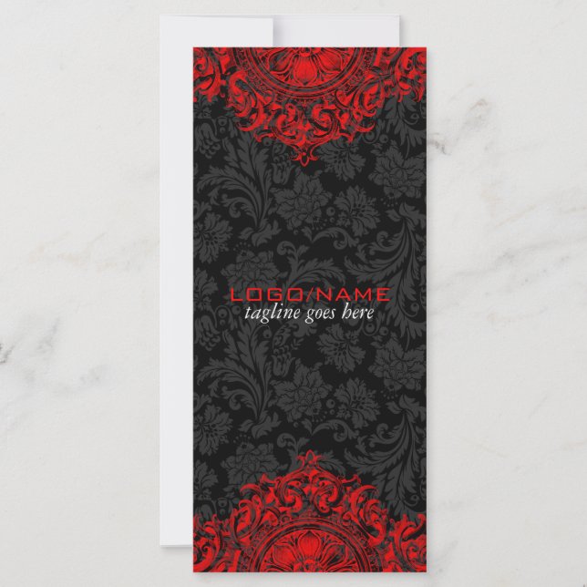 Elegante Schwarz-Rot-Vintage Blumen (Vorderseite)