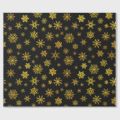 Elegante Schwarz-Schneeflocken-Party Geschenkpapier (Flach)