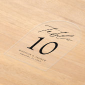 Elegante Schwarz-Script-Acrylic-Arch-Tischnummer Acryleinladungen (Ablage )