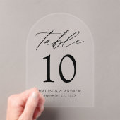 Elegante Schwarz-Script-Acrylic-Arch-Tischnummer Acryleinladungen (Insitu (Handheld))