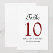 Elegante Schwarz-Script-Acrylic-Arch-Tischnummer Einladung (Vorne/Hinten)